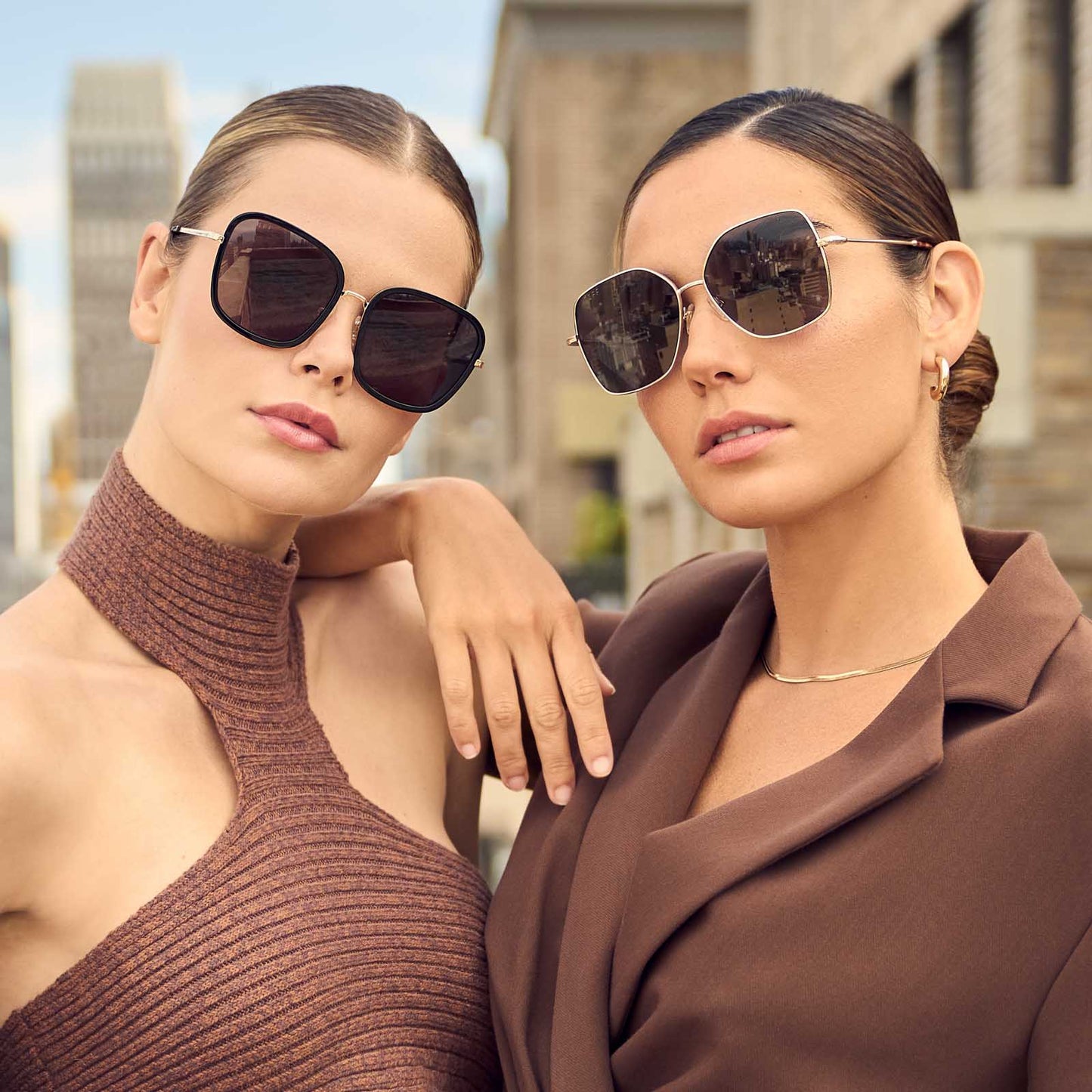 GENEVIVE - GOLD + GREY SUNGLASSES