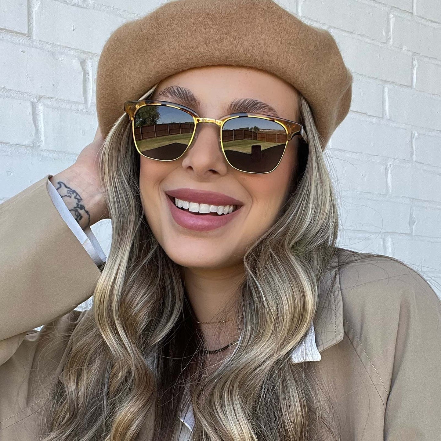 BIARRITZ - AMBER TORTOISE + BLUE GRADIENT POLARIZED SUNGLASSES