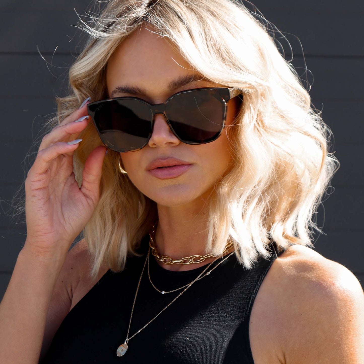 GIA - ESPRESSO TORTOISE + GREY SUNGLASSES
