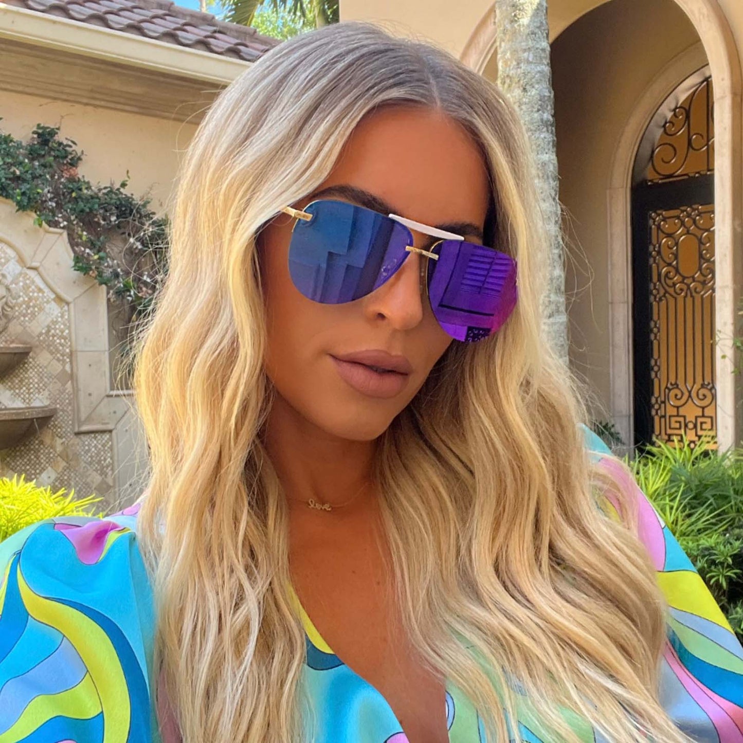 TAHOE - GOLD + PURPLE MIRROR SUNGLASSES
