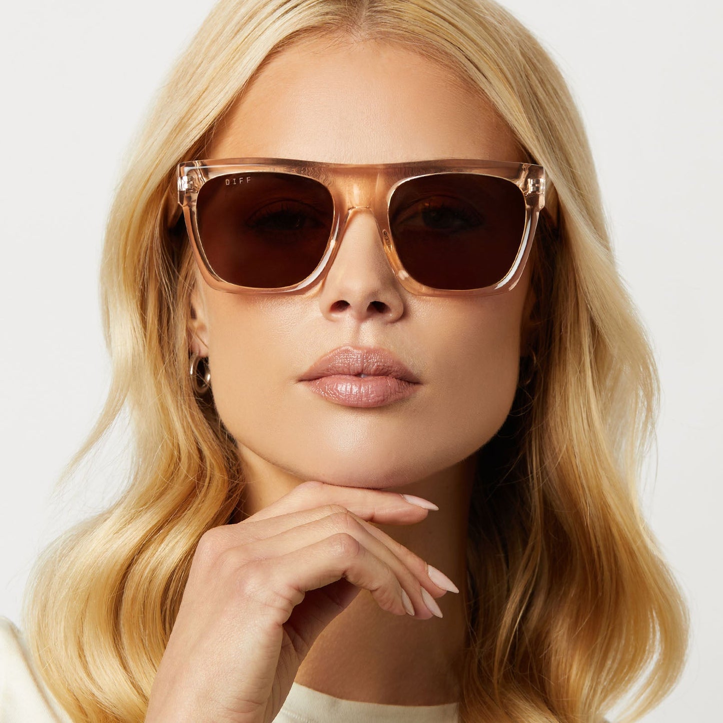 EASTON - VINTAGE ROSE CRYSTAL + BROWN GOLD FLASH SUNGLASSES