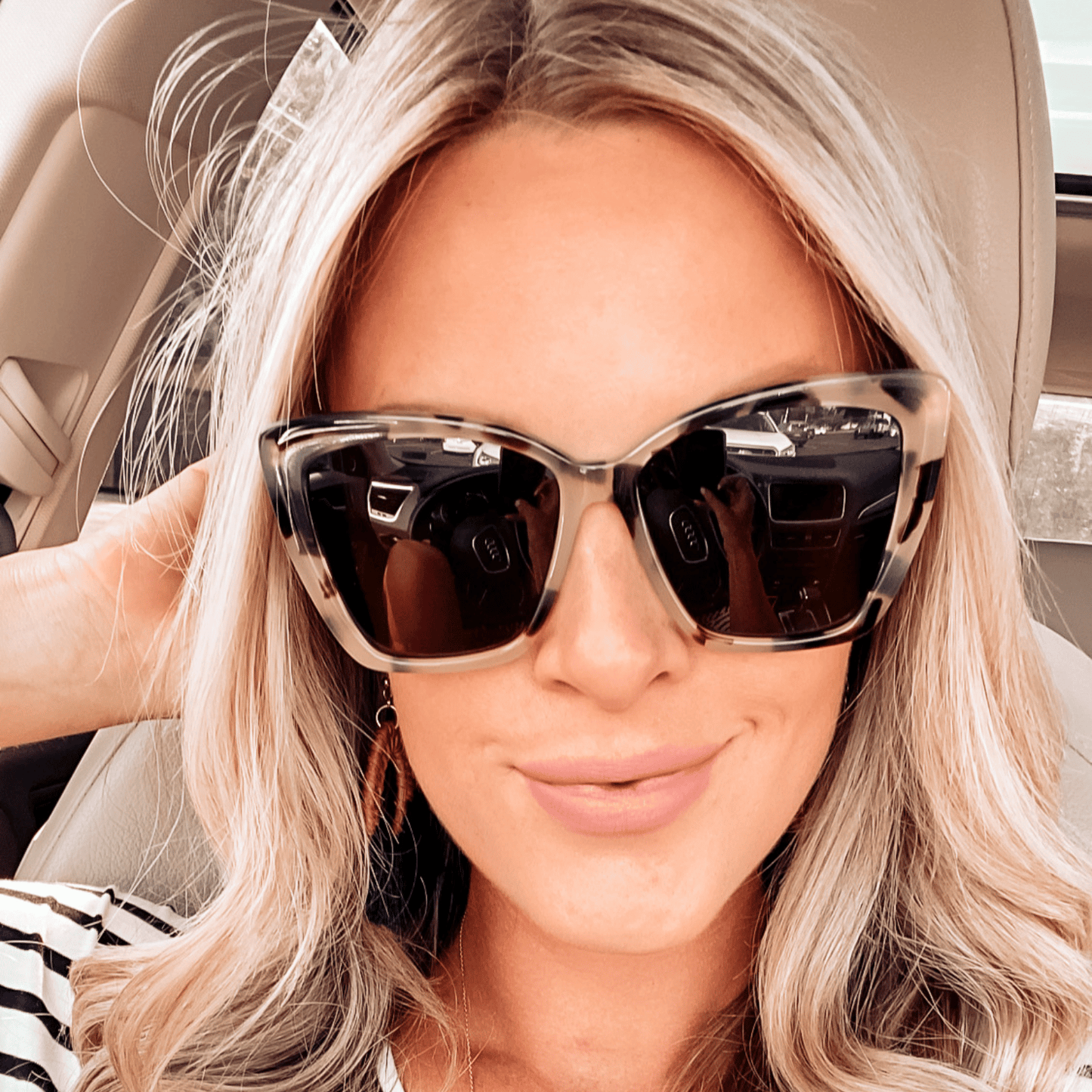 BECKY II - CREAM TORTOISE + GREY POLARIZED SUNGLASSES
