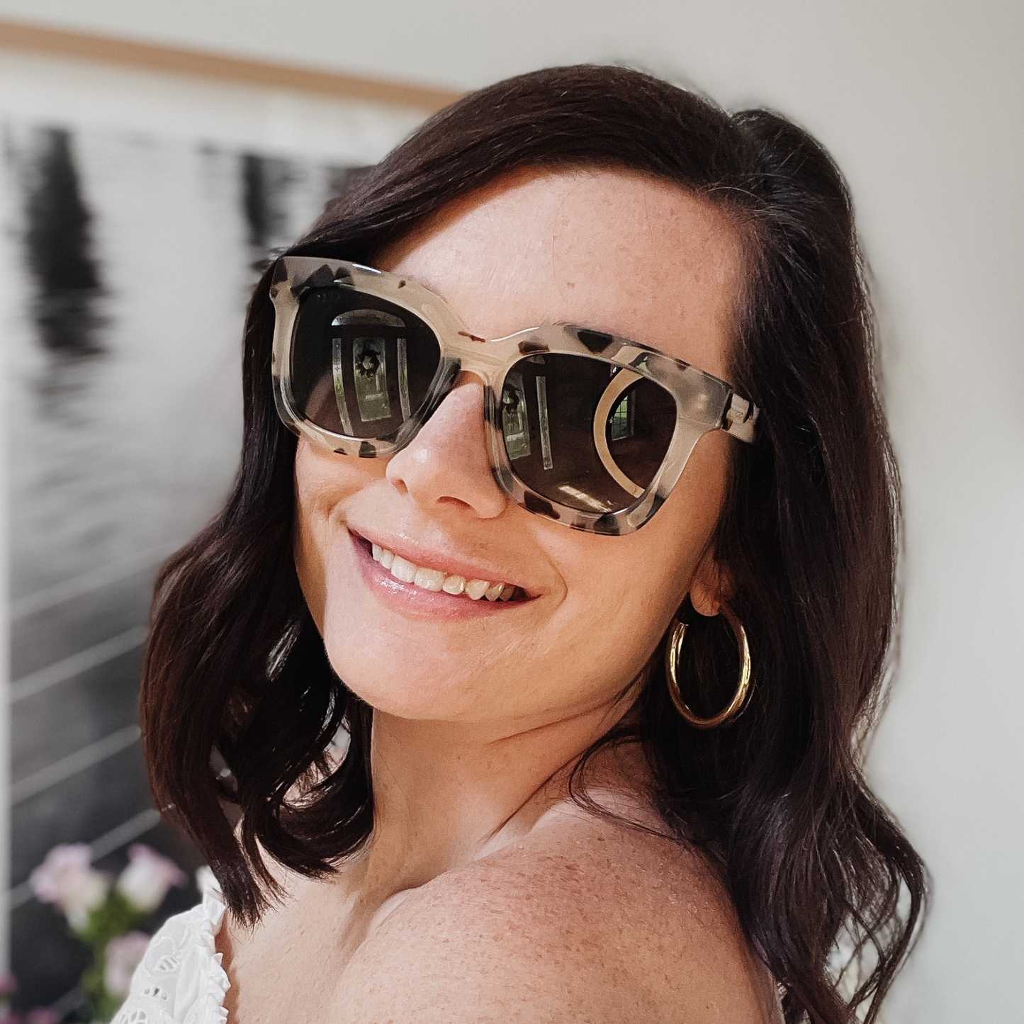 CARSON - CREAM TORTOISE + GREY GRADIENT + POLARIZED SUNGLASSES