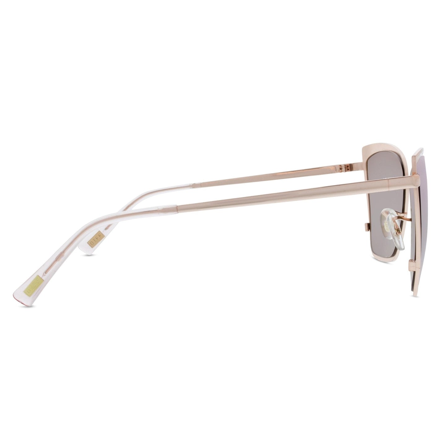 BECKY - ROSE GOLD + PINK MIRROR SUNGLASSES