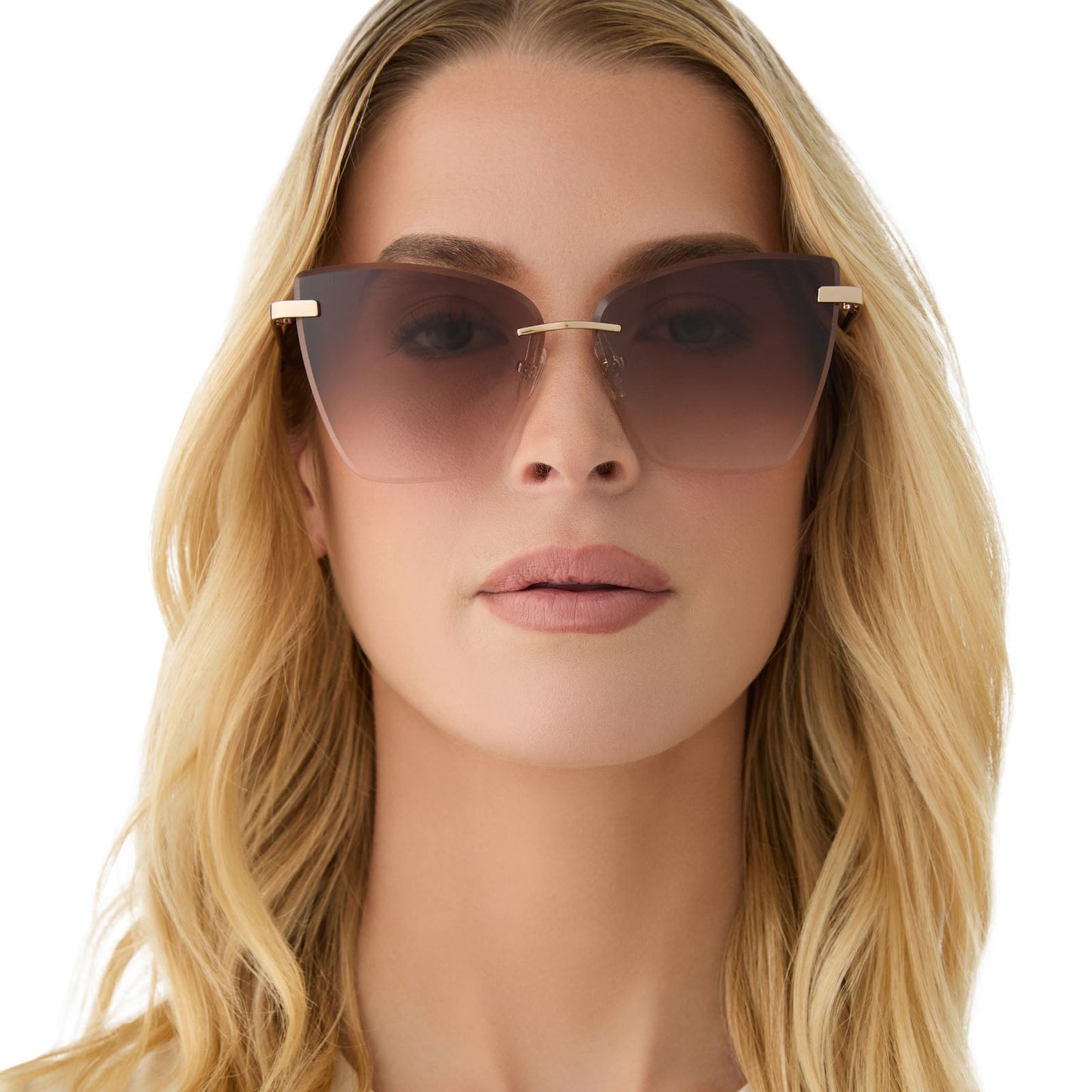BECKY V - GOLD + BROWN GRADIENT SUNGLASSES
