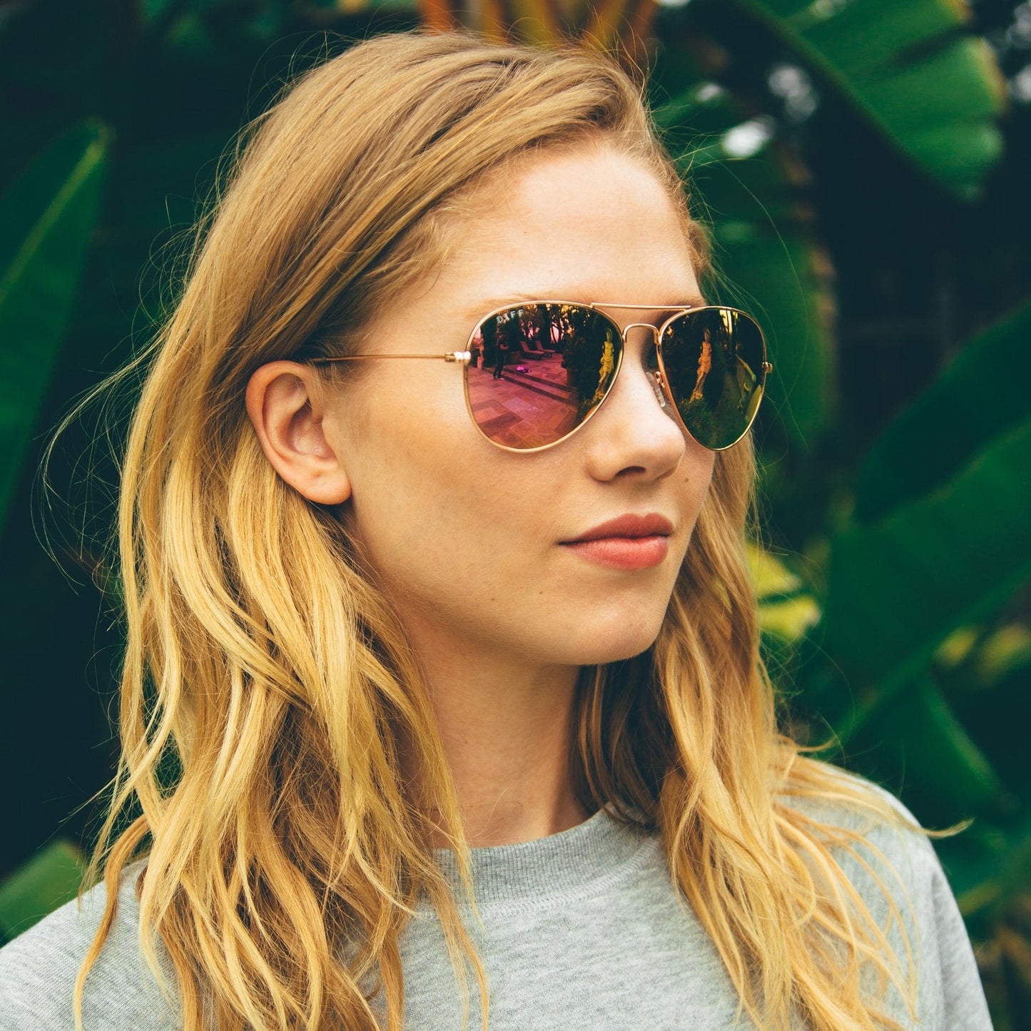 CRUZ - GOLD + BLUE MIRROR SUNGLASSES