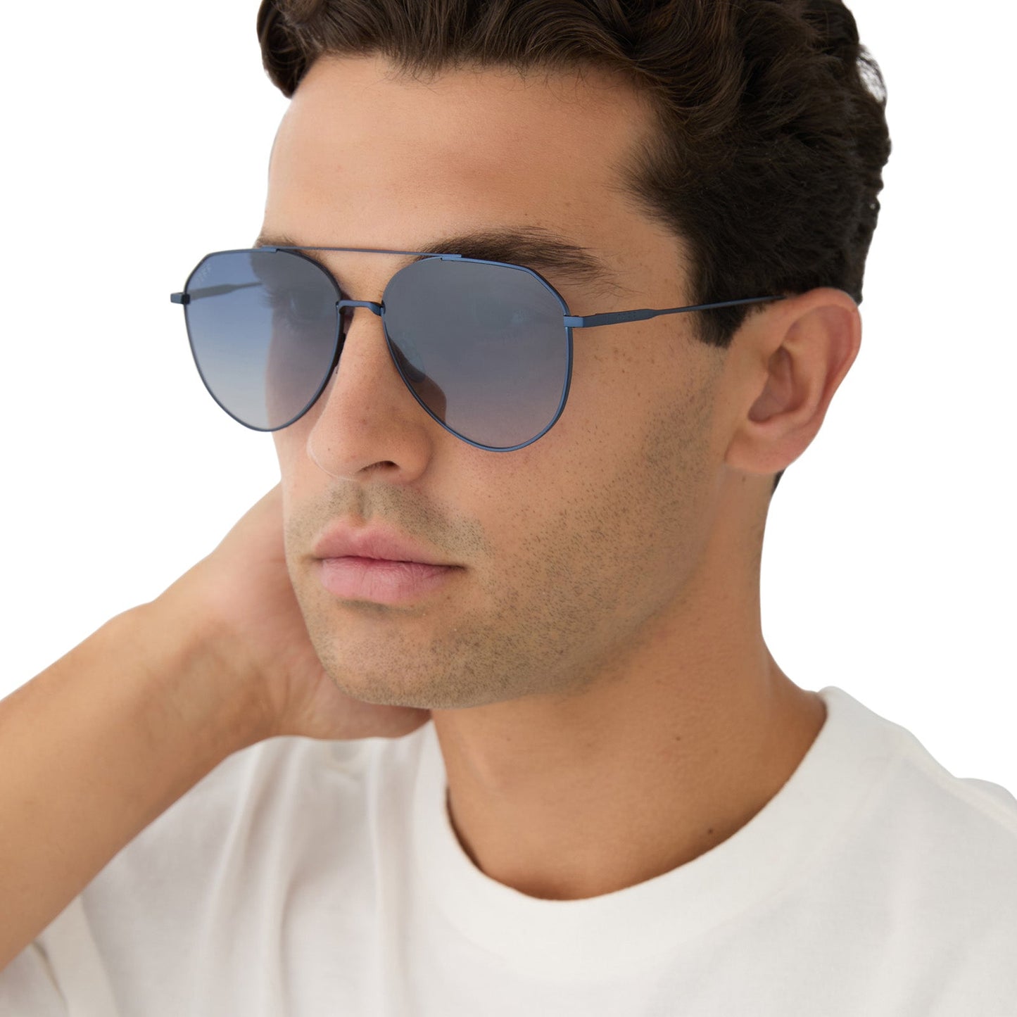 DASH - DEEP NAVY METAL + AEGEAN BLUE FLASH SUNGLASSES