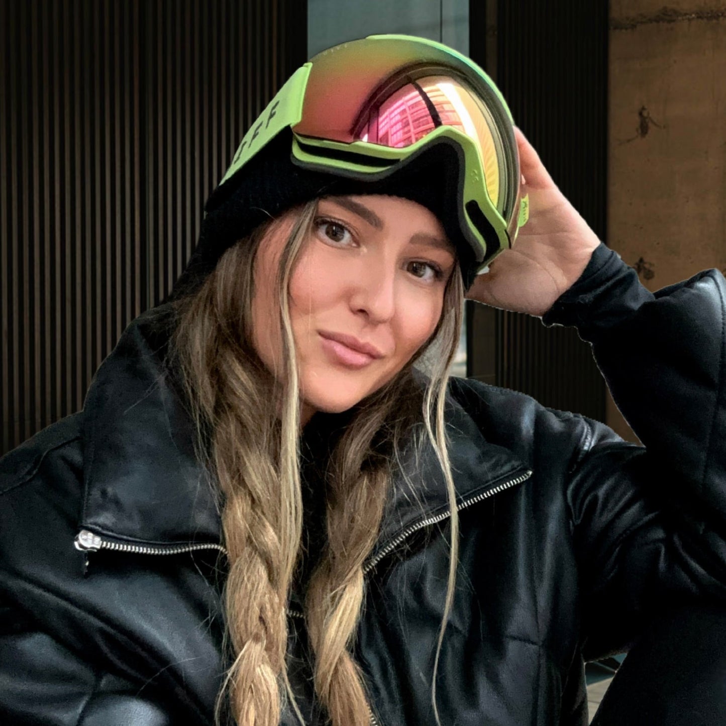 SNOW GOGGLES - ALPINE + LIME GREEN + HOT PINK MIRROR + POLARIZED GOGGLES & FREE GLACIER GREY LENS