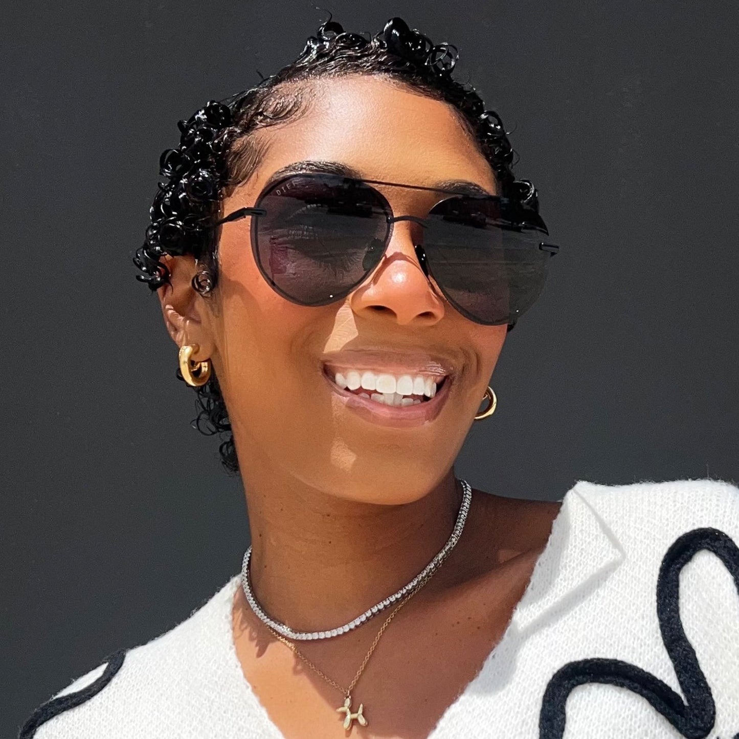 LENOX - BLACK + GREY SUNGLASSES