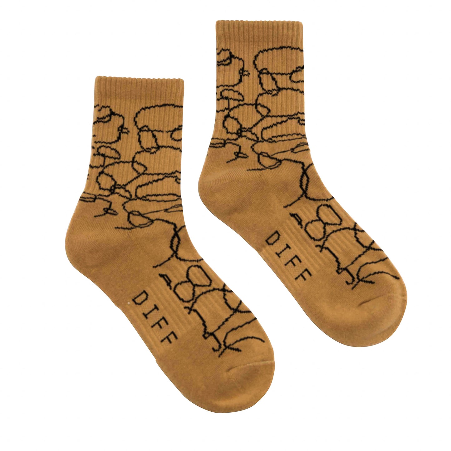 CREW SOCK DUO - ABSTRACT CIRCLES + BLACK