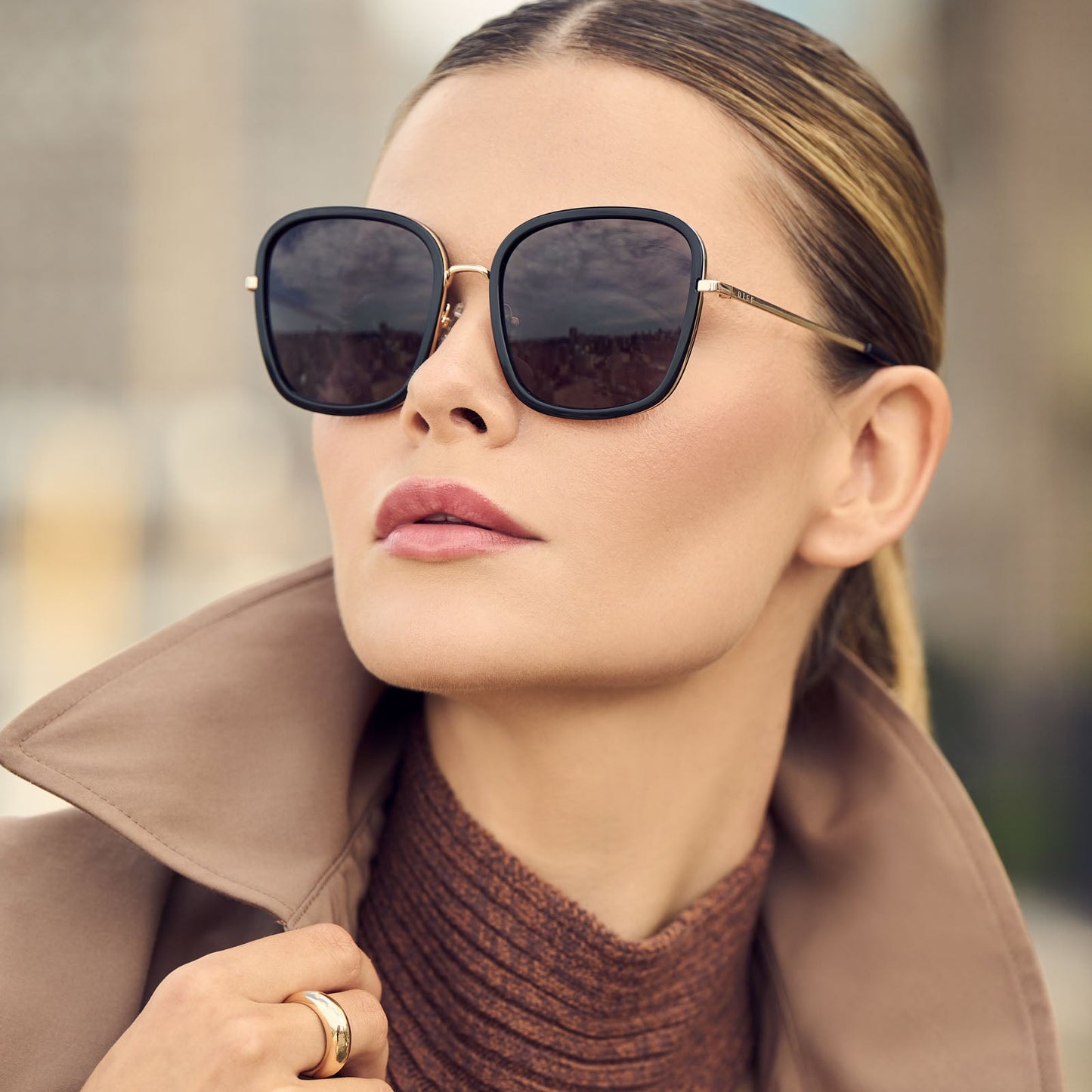 GENEVIVE - GOLD + GREY SUNGLASSES