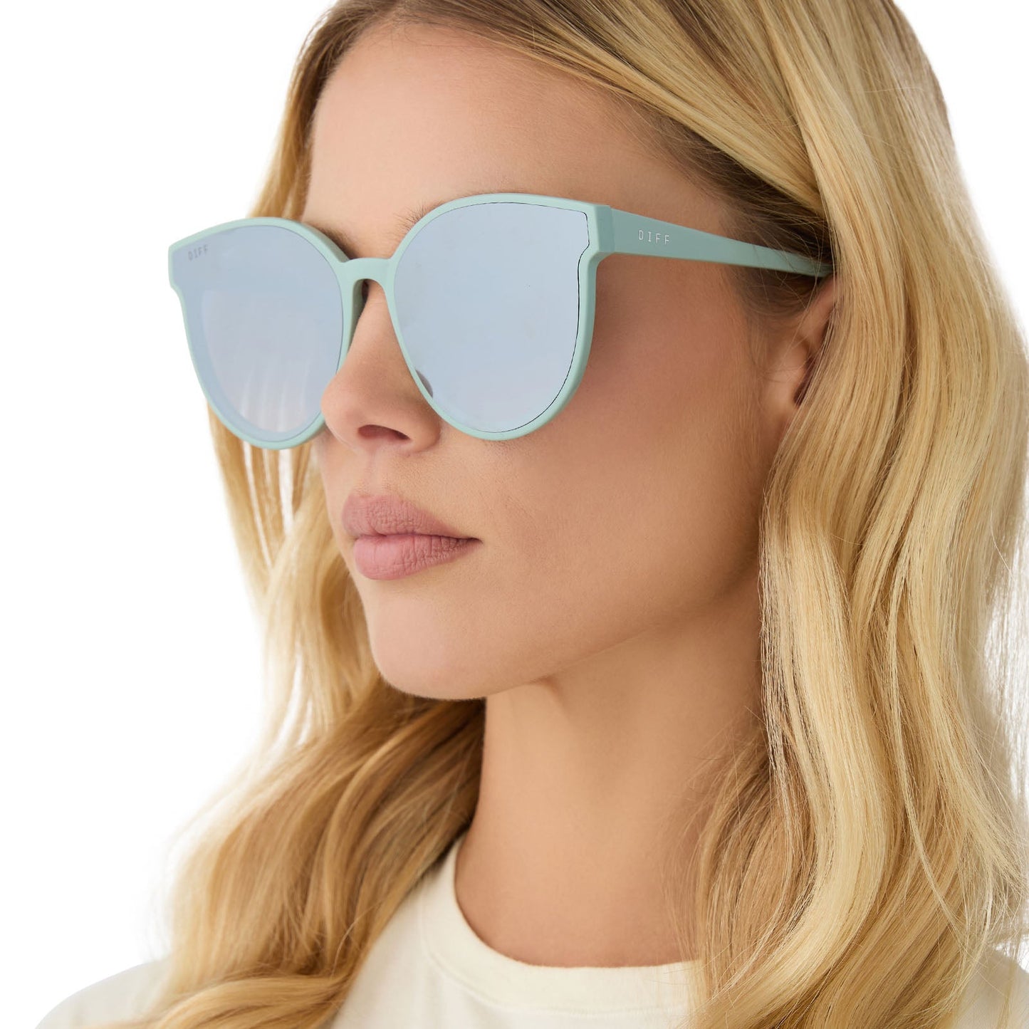 GEMMA - STEEL TEAL + GREY GRADIENT WITH SILVER FLASH SUNGLASSES