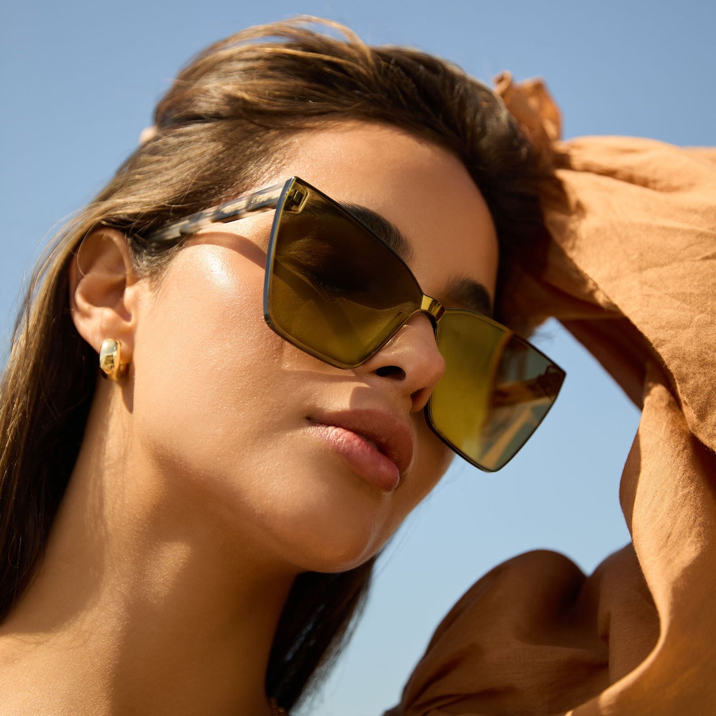 GOLDIE - KOMBU + MOSS MIRROR SUNGLASSES