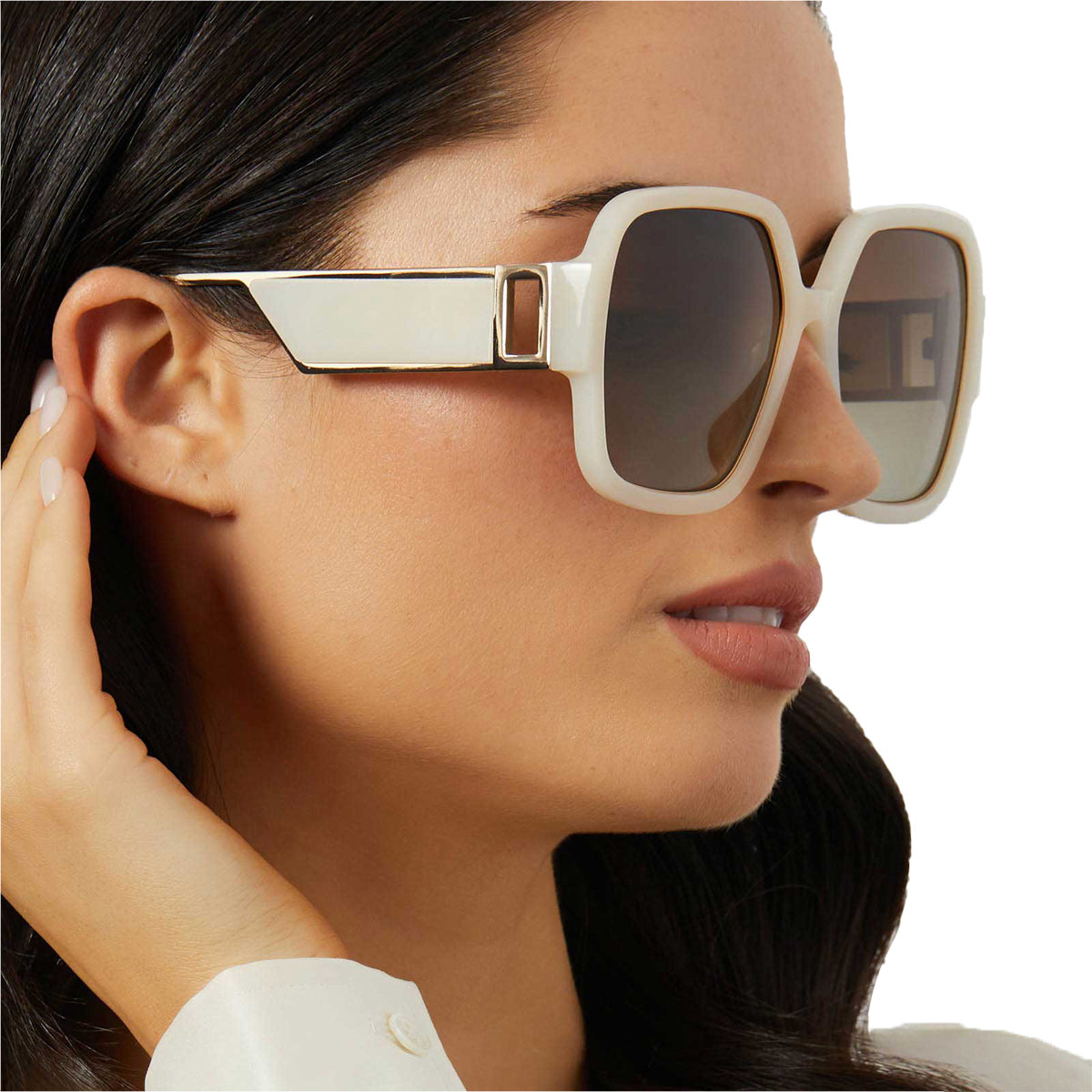 TINA II - MERINGUE + BROWN GRADIENT + POLARIZED SUNGLASSES