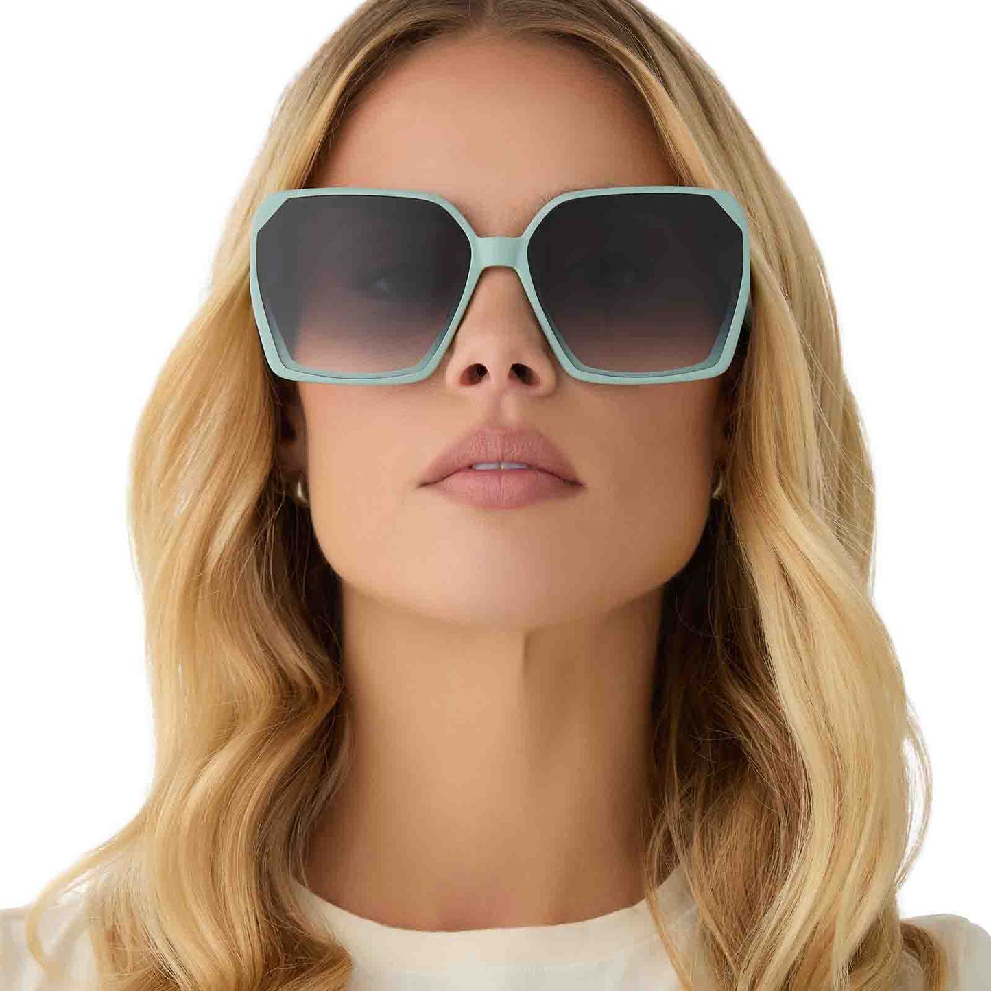 PRESLEY - STEEL TEAL + GREY GRADIENT SUNGLASSES