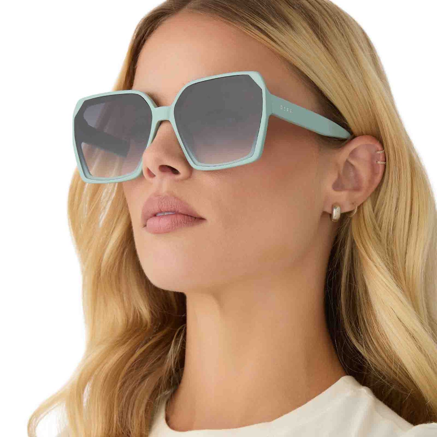 PRESLEY - STEEL TEAL + GREY GRADIENT SUNGLASSES