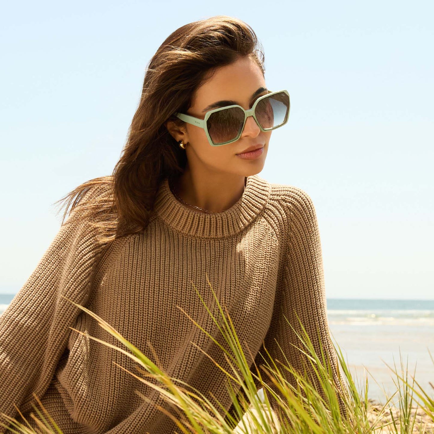 PRESLEY - STEEL TEAL + GREY GRADIENT SUNGLASSES