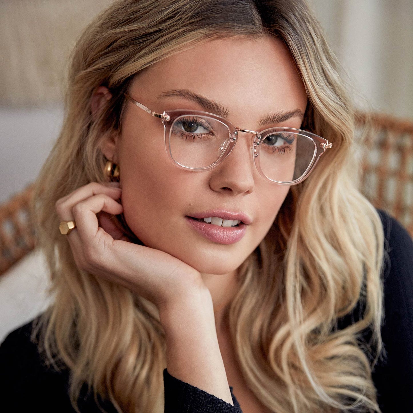 RUE - LIGHT PINK CRYSTAL + BLUE LIGHT TECHNOLOGY GLASSES
