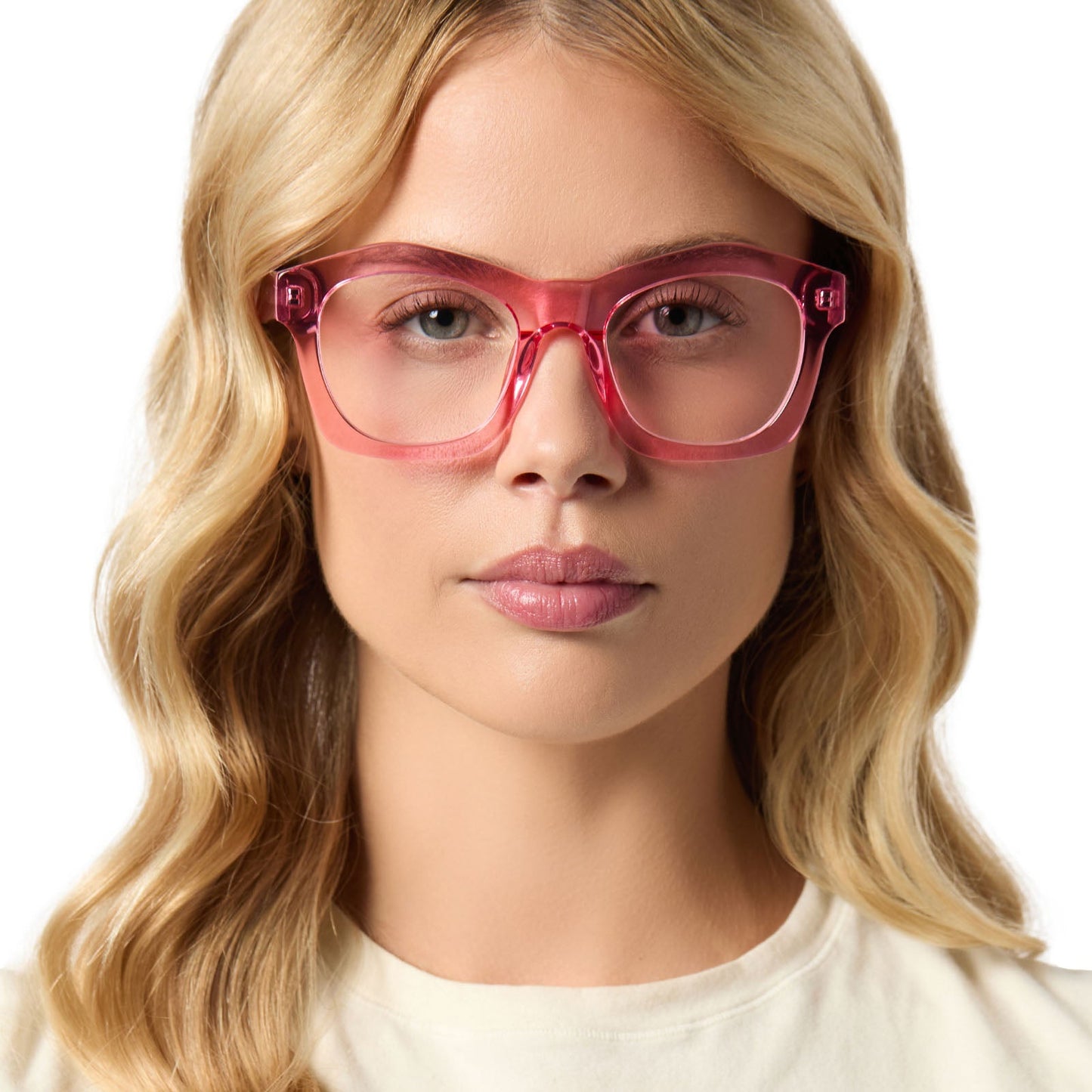 HAYDEN - CANDY PINK CRYSTAL + PRESCRIPTION GLASSES