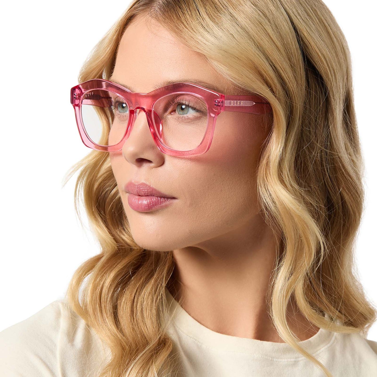 HAYDEN - CANDY PINK CRYSTAL + PRESCRIPTION GLASSES