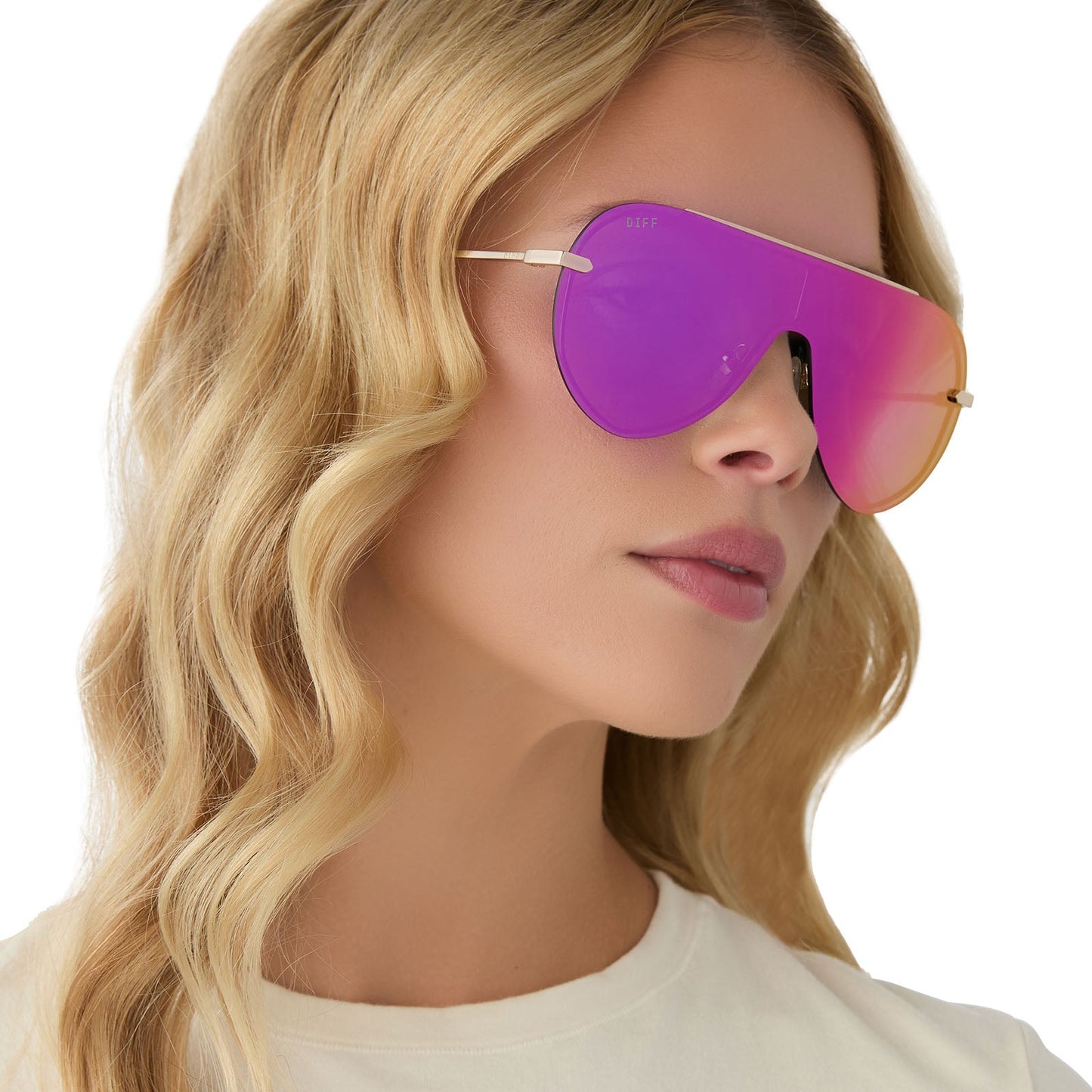 IMANI - GOLD + PINK RUSH MIRROR SUNGLASSES