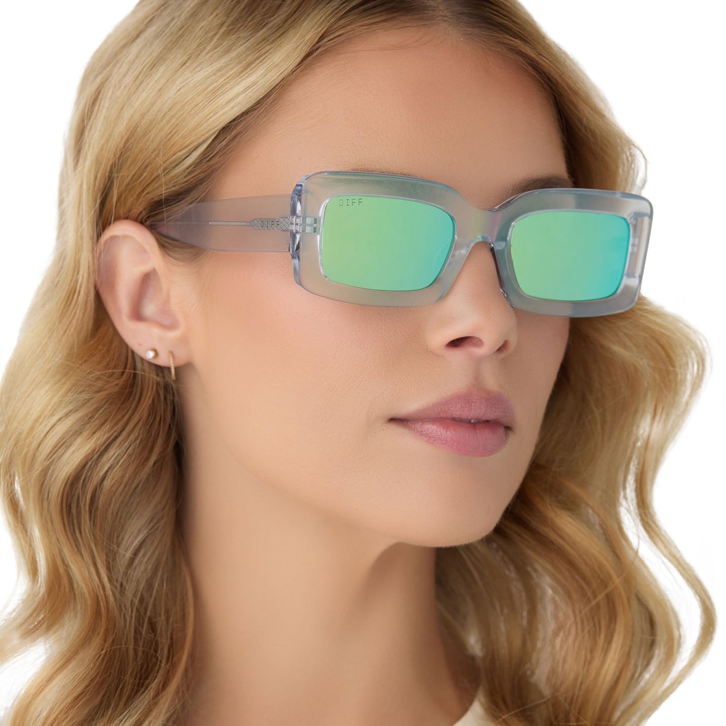 INDY - OPALESCENT TURQUOISE + TURQUOISE ICE MIRROR SUNGLASSES