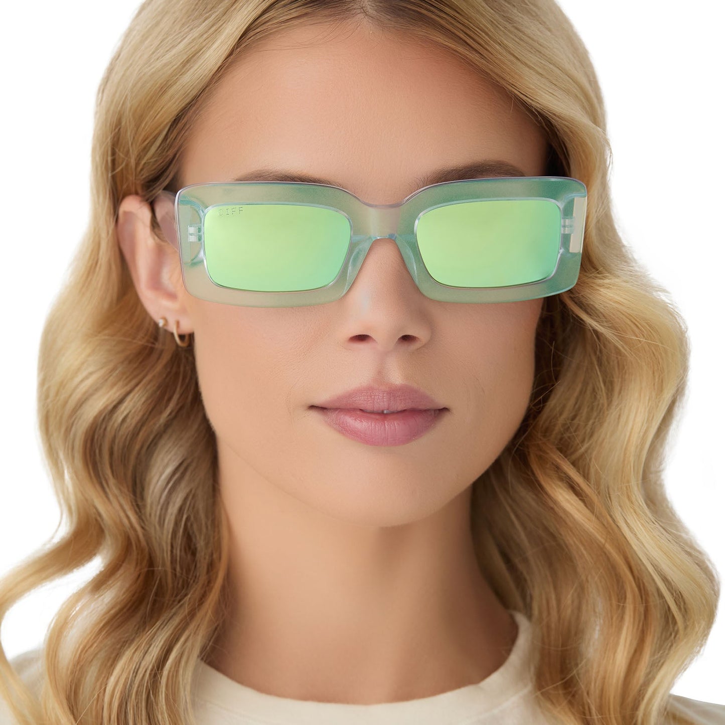 INDY - OPALESCENT TURQUOISE + TURQUOISE ICE MIRROR SUNGLASSES