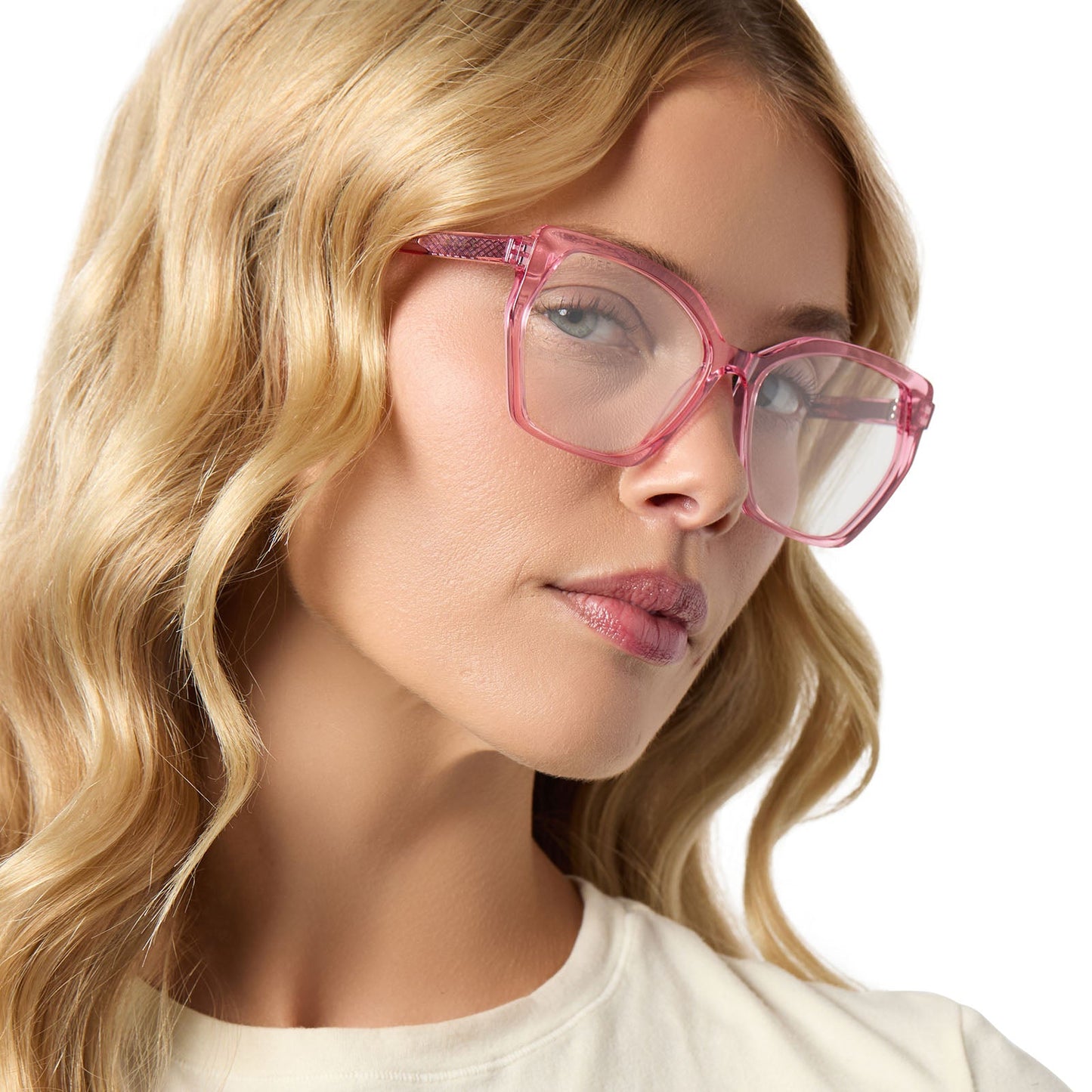 MAISIE - CANDY PINK CRYSTAL + PRESCRIPTION GLASSES
