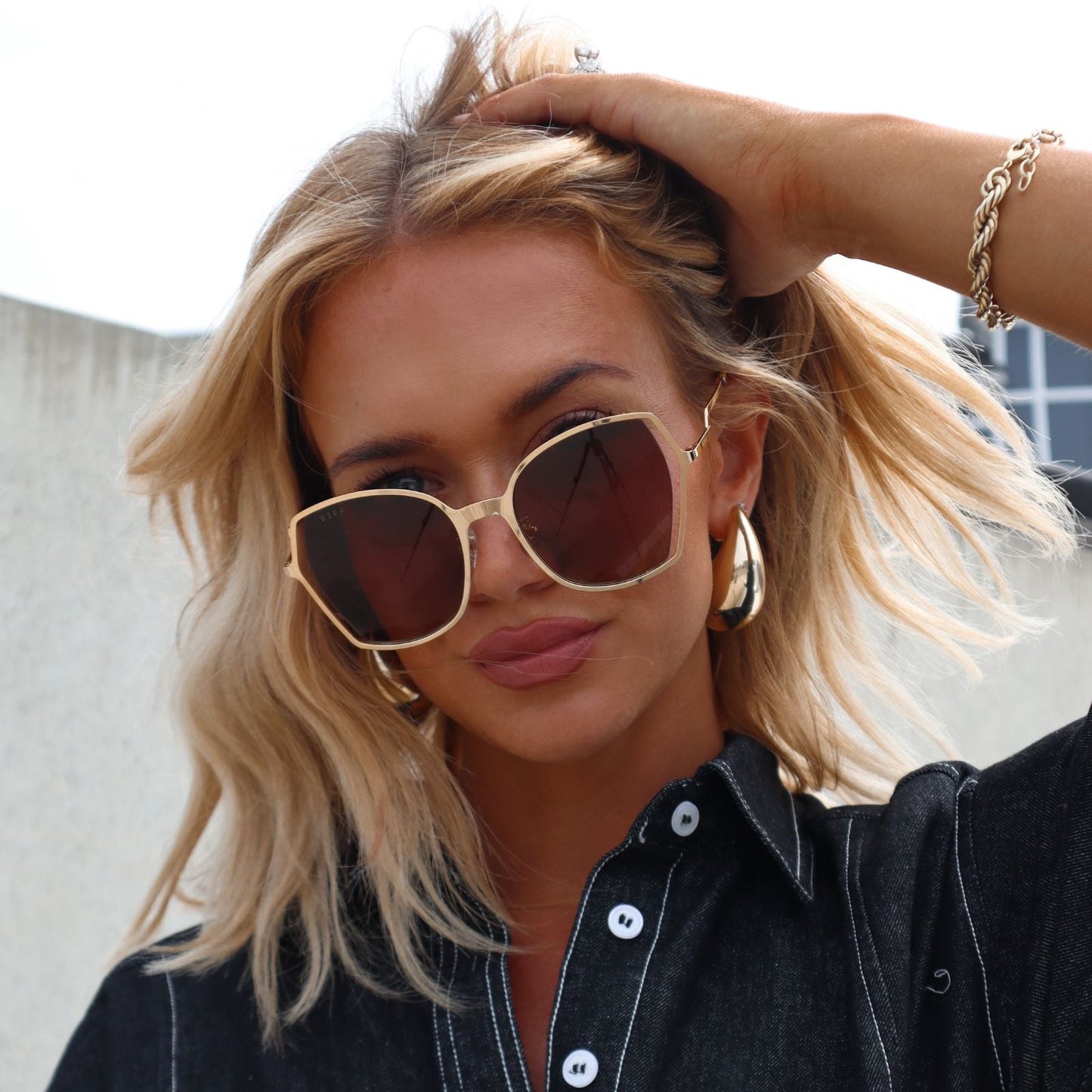 DONNA III - GOLD + BROWN GRADIENT POLARIZED SUNGLASSES