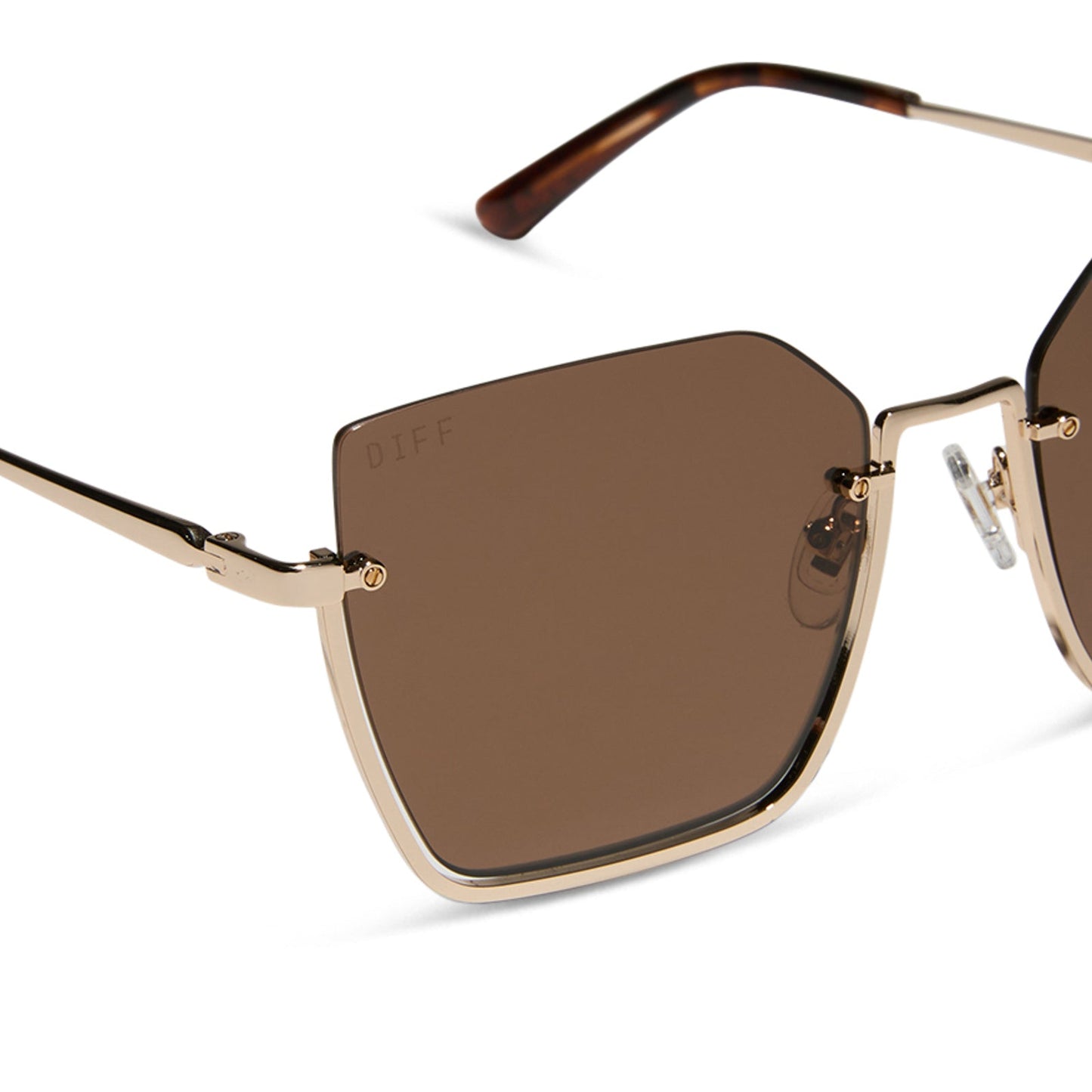 ANALISE - GOLD W SEQUOIA TORT TEMPLE TIPS + BROWN POLARIZED SUNGLASSES
