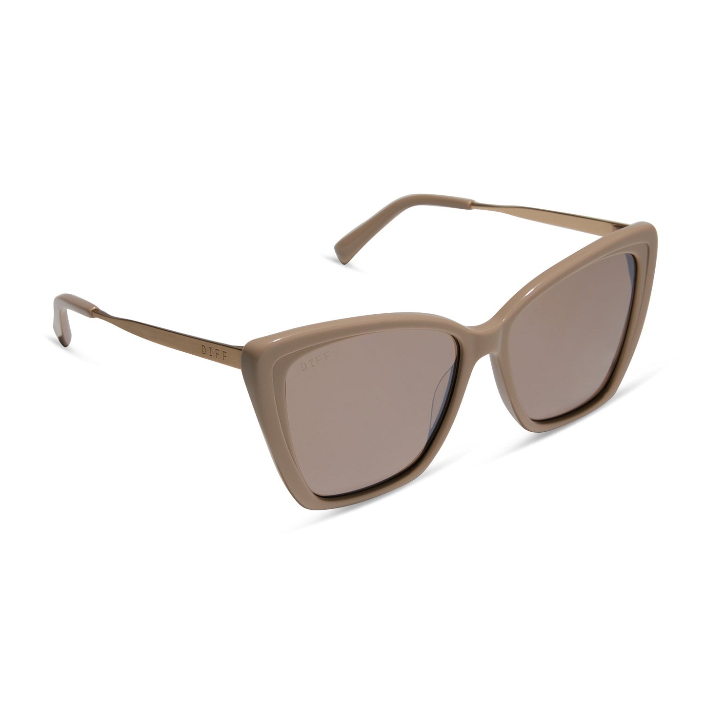 BECKY II - BRUSHED GOLD + ALMOND SILVER FLASH SUNGLASSES