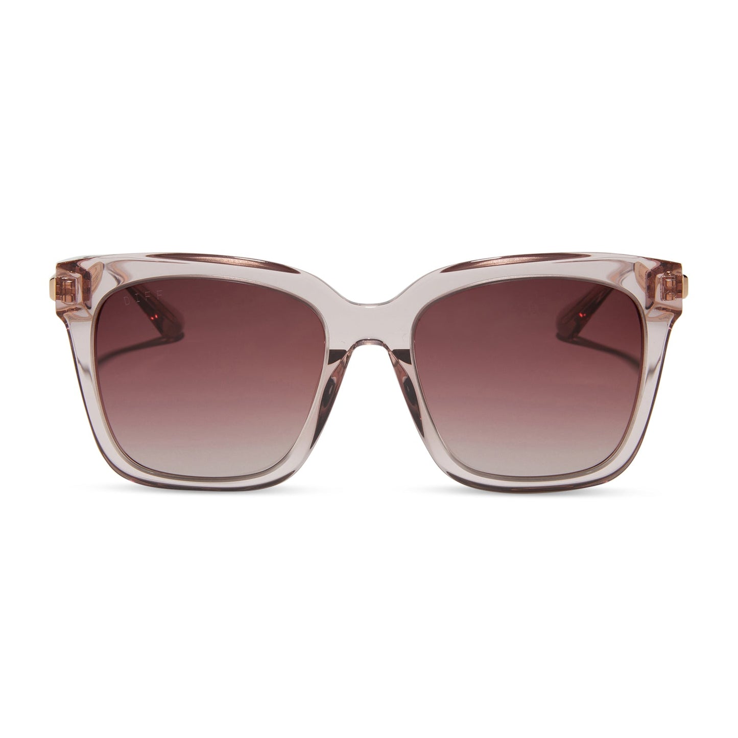BELLA - LIGHT PINK CRYSTAL + WINE GRADIENT SUNGLASSES