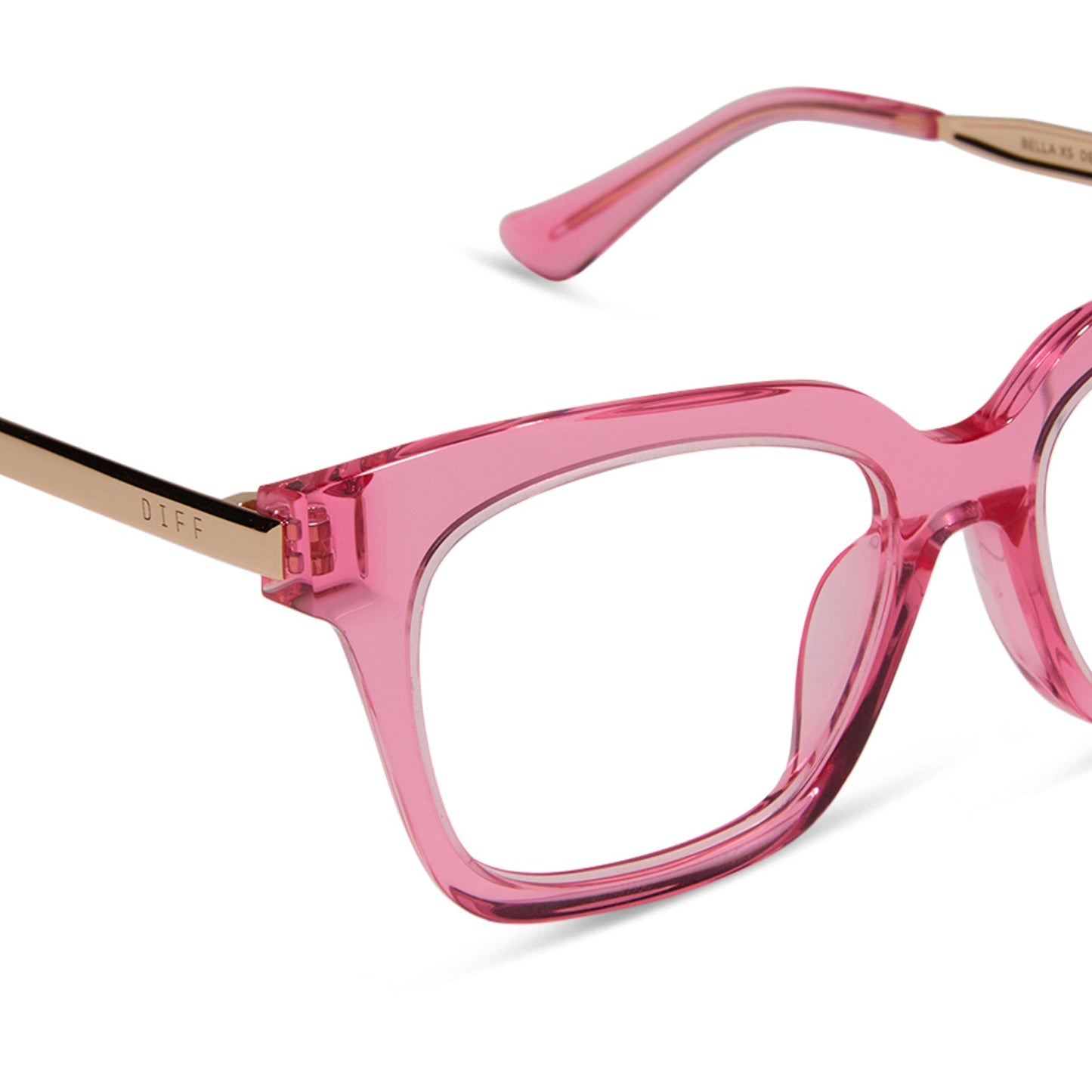 BELLA XS - CANDY PINK CRYSTAL + PRESCRIPTION GLASSES