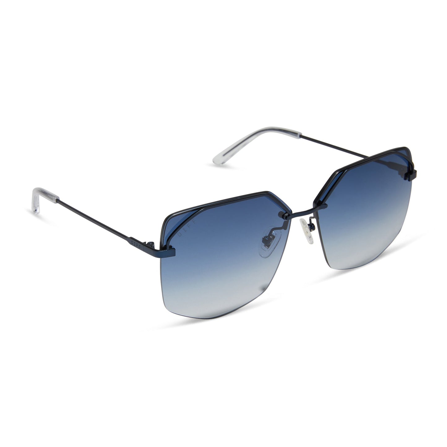 BREE - DEEP NAVY METAL + AEGEAN BLUE FLASH SUNGLASSES