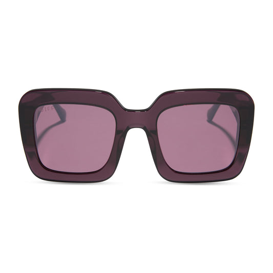 CHARISE - AUBERGINE + AUBERGINE W SILVER FLASH SUNGLASSES