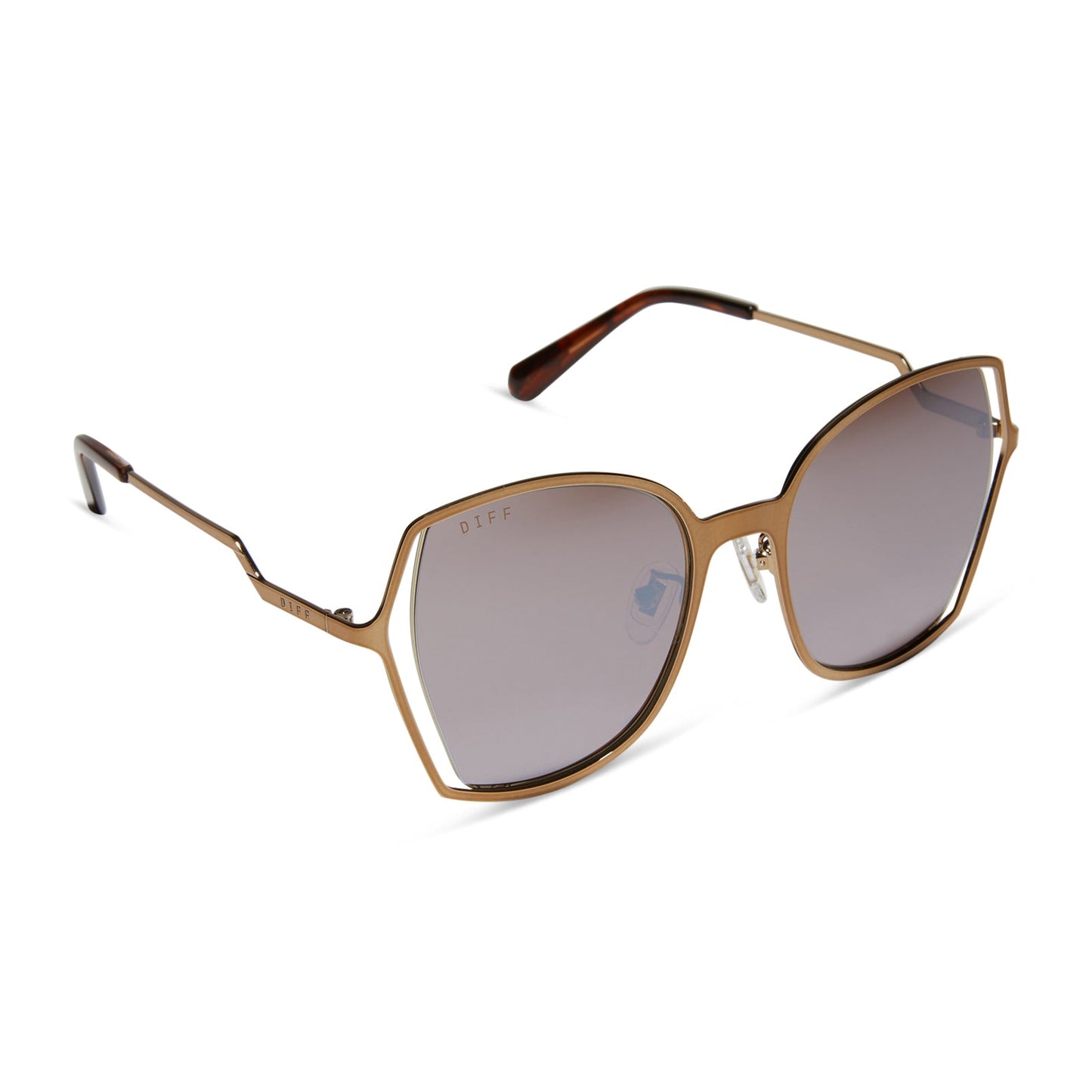 DONNA III - COPPER METAL + BROWN GOLD FLASH SUNGLASSES