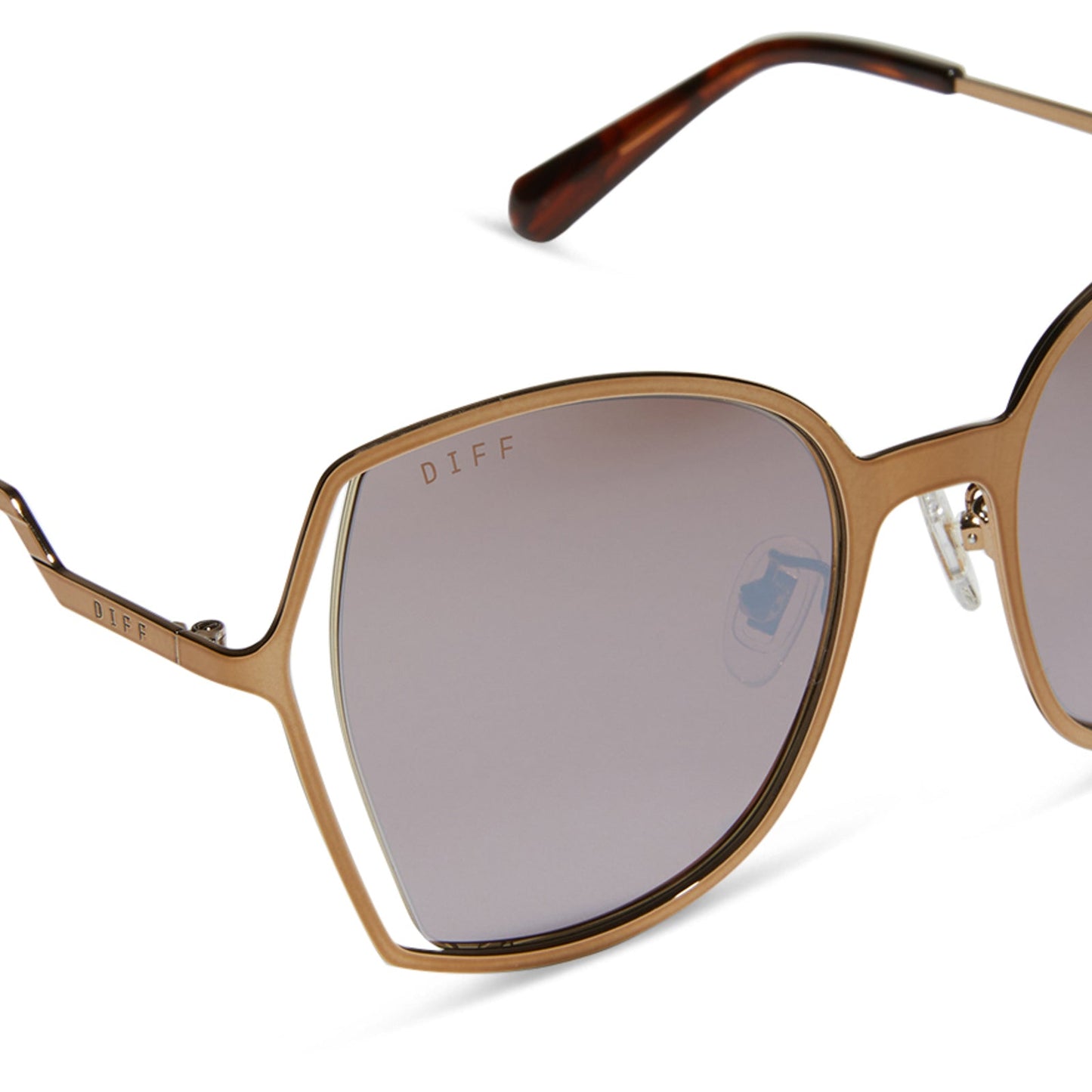 DONNA III - COPPER METAL + BROWN GOLD FLASH SUNGLASSES