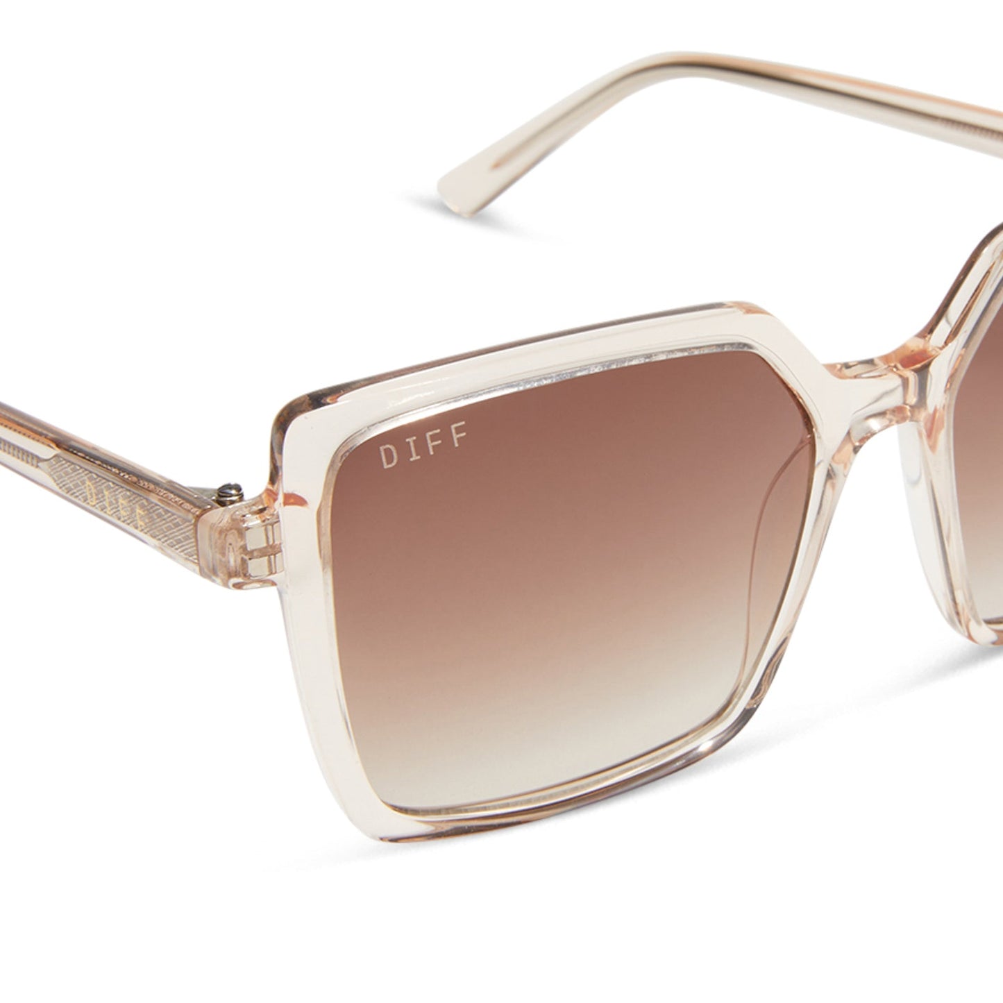 ESME - VINTAGE ROSE CRYSTAL + BROWN GRADIENT SUNGLASSES
