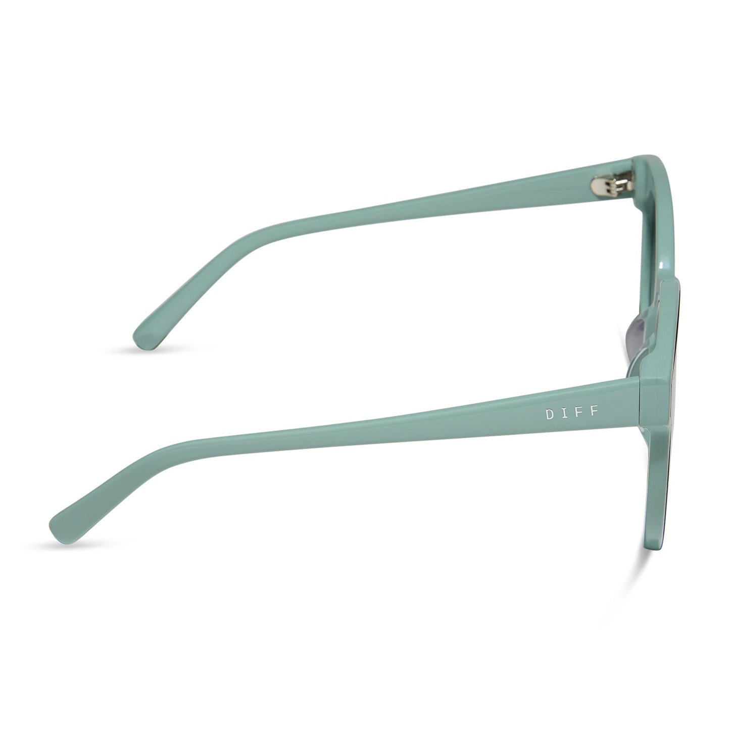 GEMMA - STEEL TEAL + GREY GRADIENT WITH SILVER FLASH SUNGLASSES