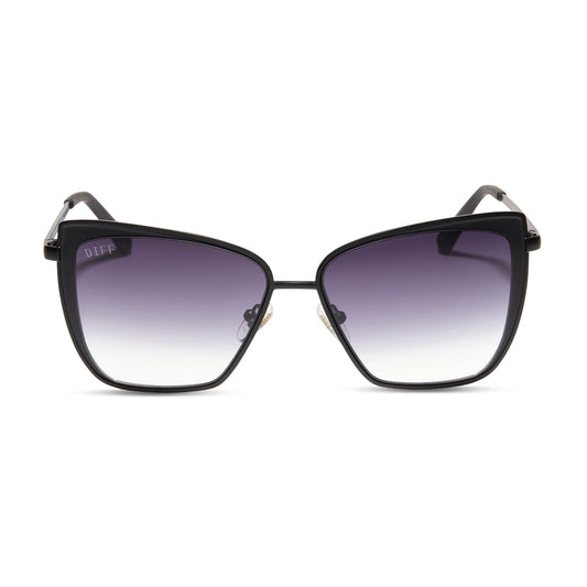 GRACE - MATTE BLACK + GREY GRADIENT SHARP SUNGLASSES