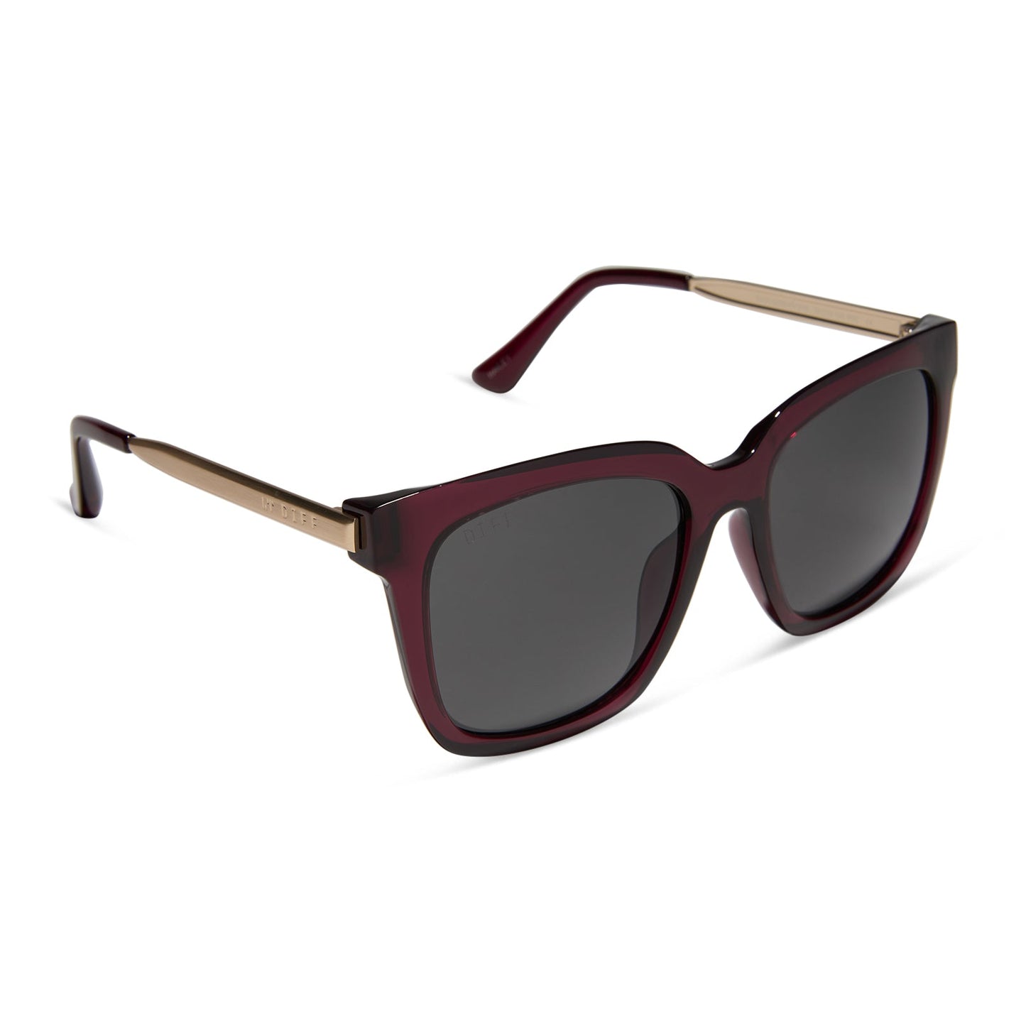 HAILEY - BURGUNDY CRYSTAL + GREY SUNGLASSES