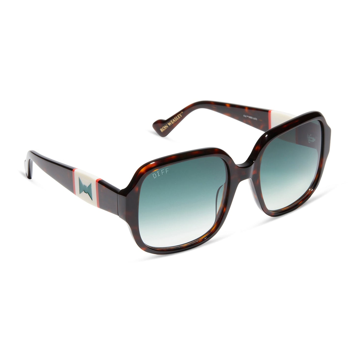 RON WEASLEY™ - DRESS ROBES™ BROWN + VINTAGE SAGE GRADIENT SUNGLASSES