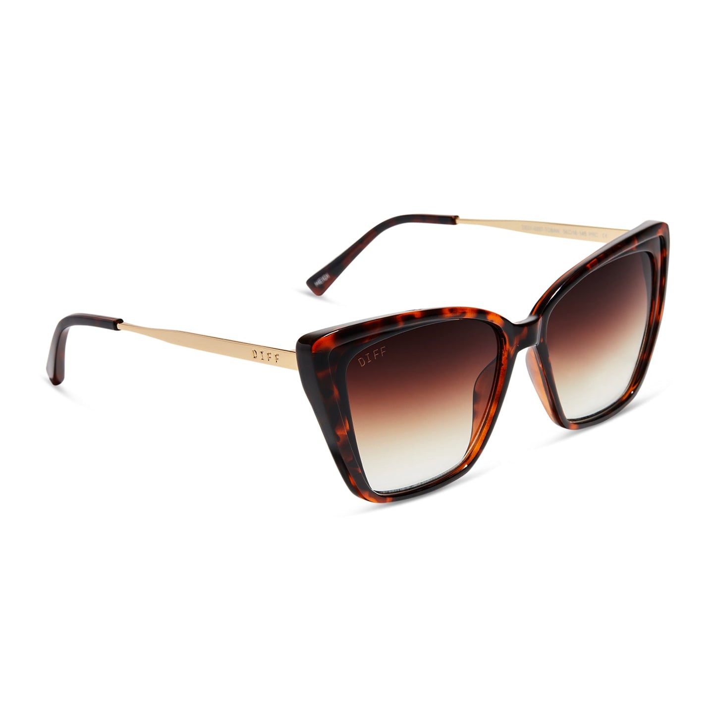 HEIDI - BLACK BROWN TORTOISE + BROWN GRADIENT SHARP SUNGLASSES