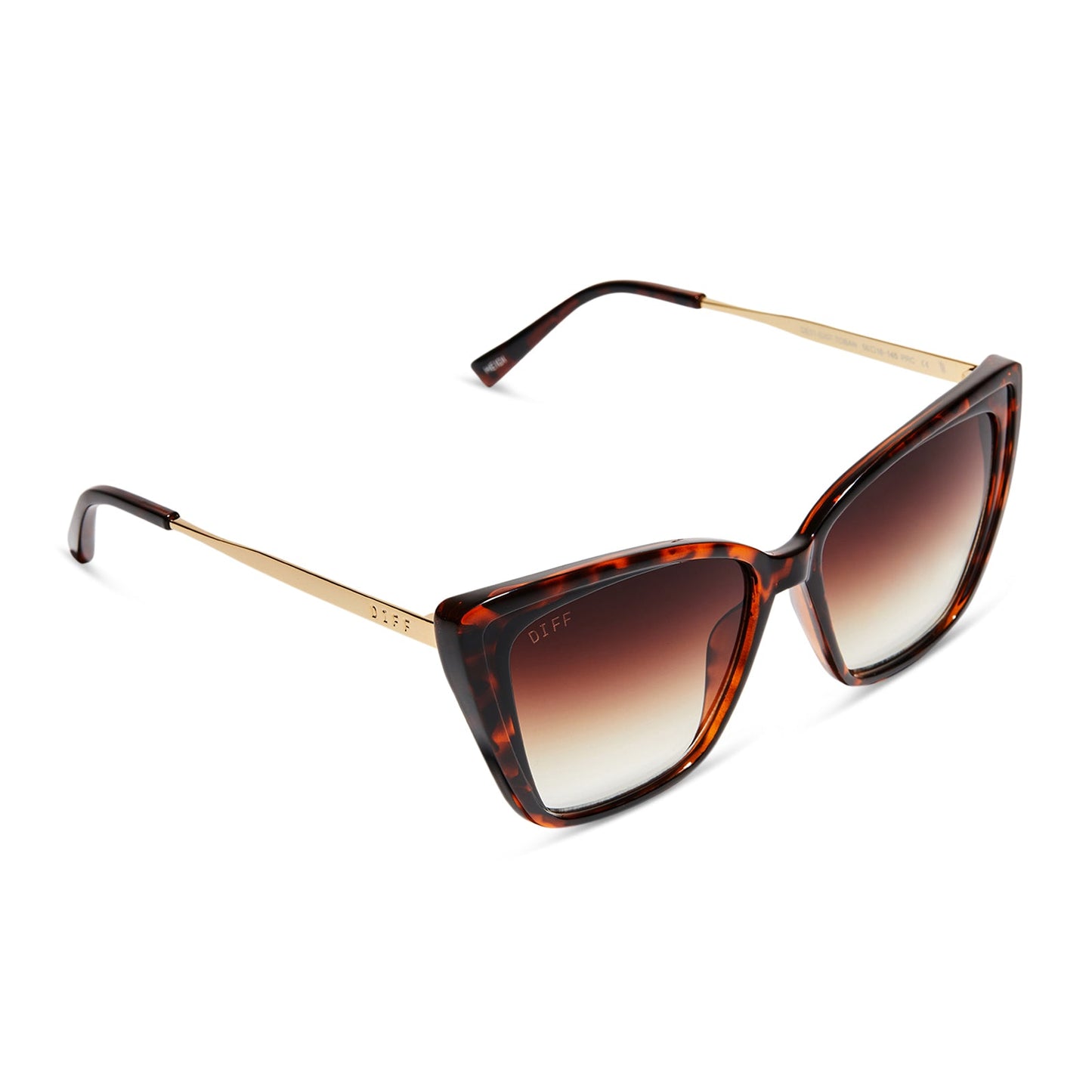 HEIDI - BLACK BROWN TORTOISE + BROWN GRADIENT SHARP SUNGLASSES