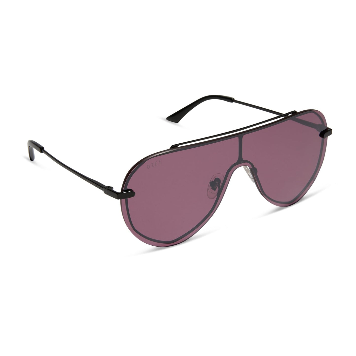 IMANI - BLACK + AUBERGINE W SILVER FLASH SUNGLASSES