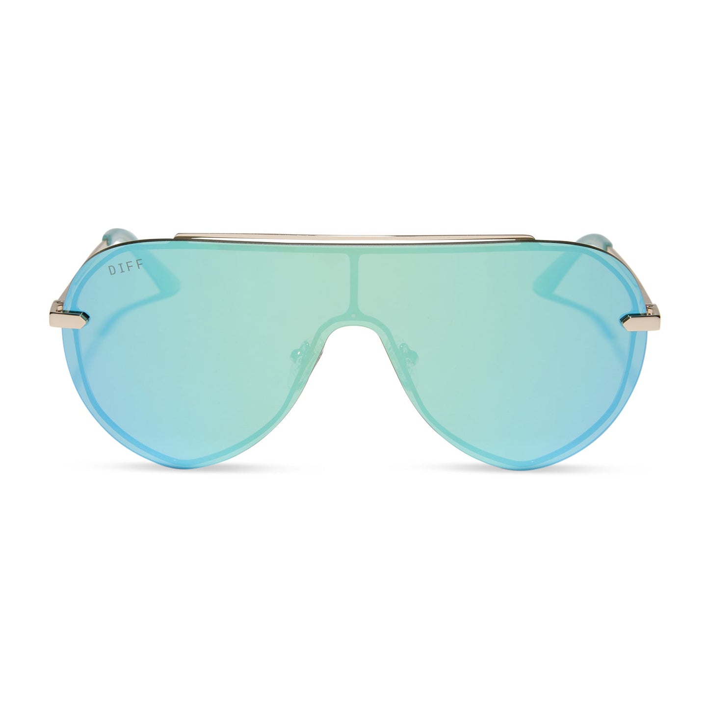 IMANI - GOLD + AQUATIC AWE MIRROR SUNGLASSES