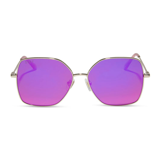 IRIS - GOLD + PINK RUSH MIRROR SUNGLASSES