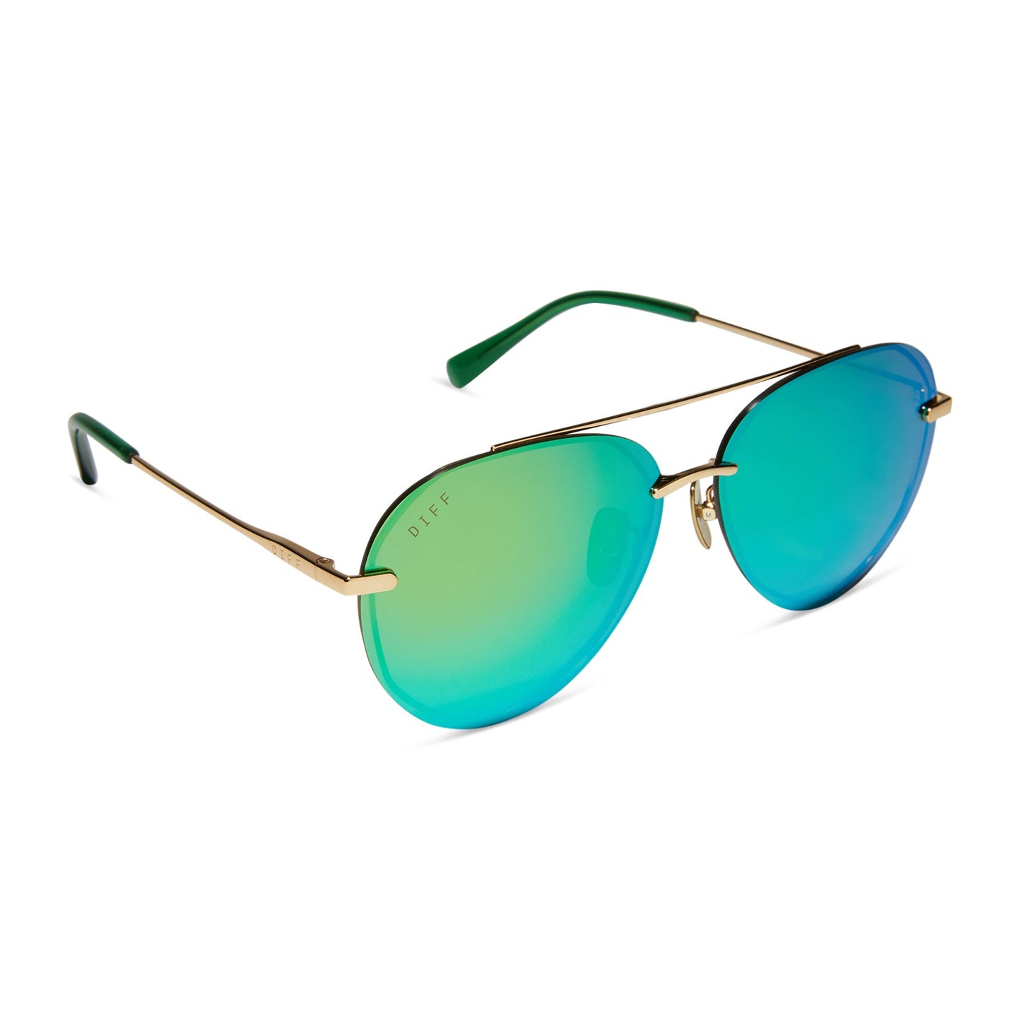 LENOX - GOLD + GREEN MIRROR SUNGLASSES