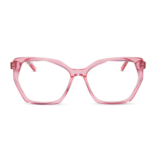MAISIE - CANDY PINK CRYSTAL + PRESCRIPTION GLASSES