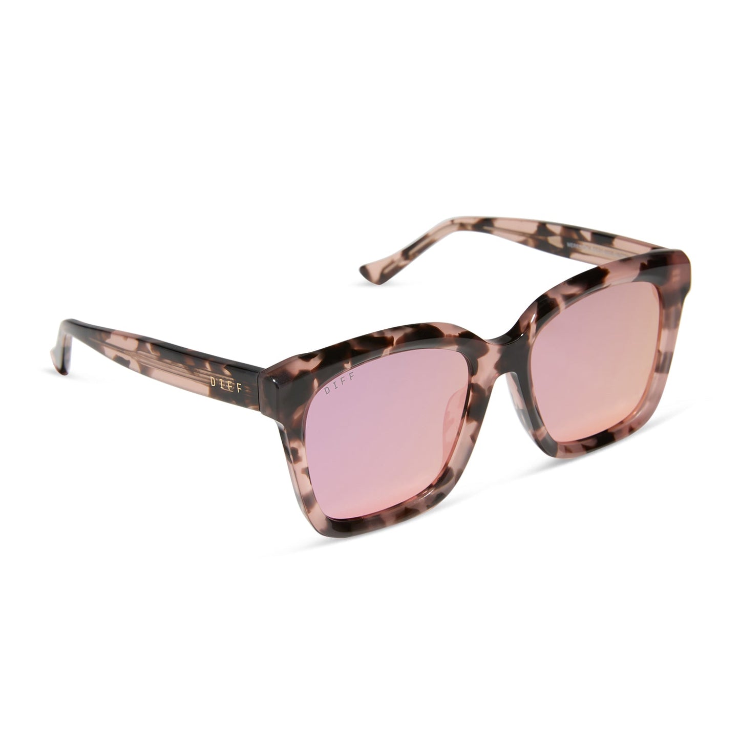 MEREDITH - HIMALAYAN TORTOISE + LIGHT PINK MIRROR SUNGLASSES
